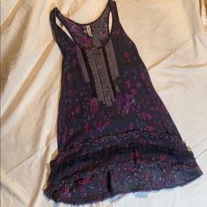 Free People Tank Tunic Ruffled Hem S